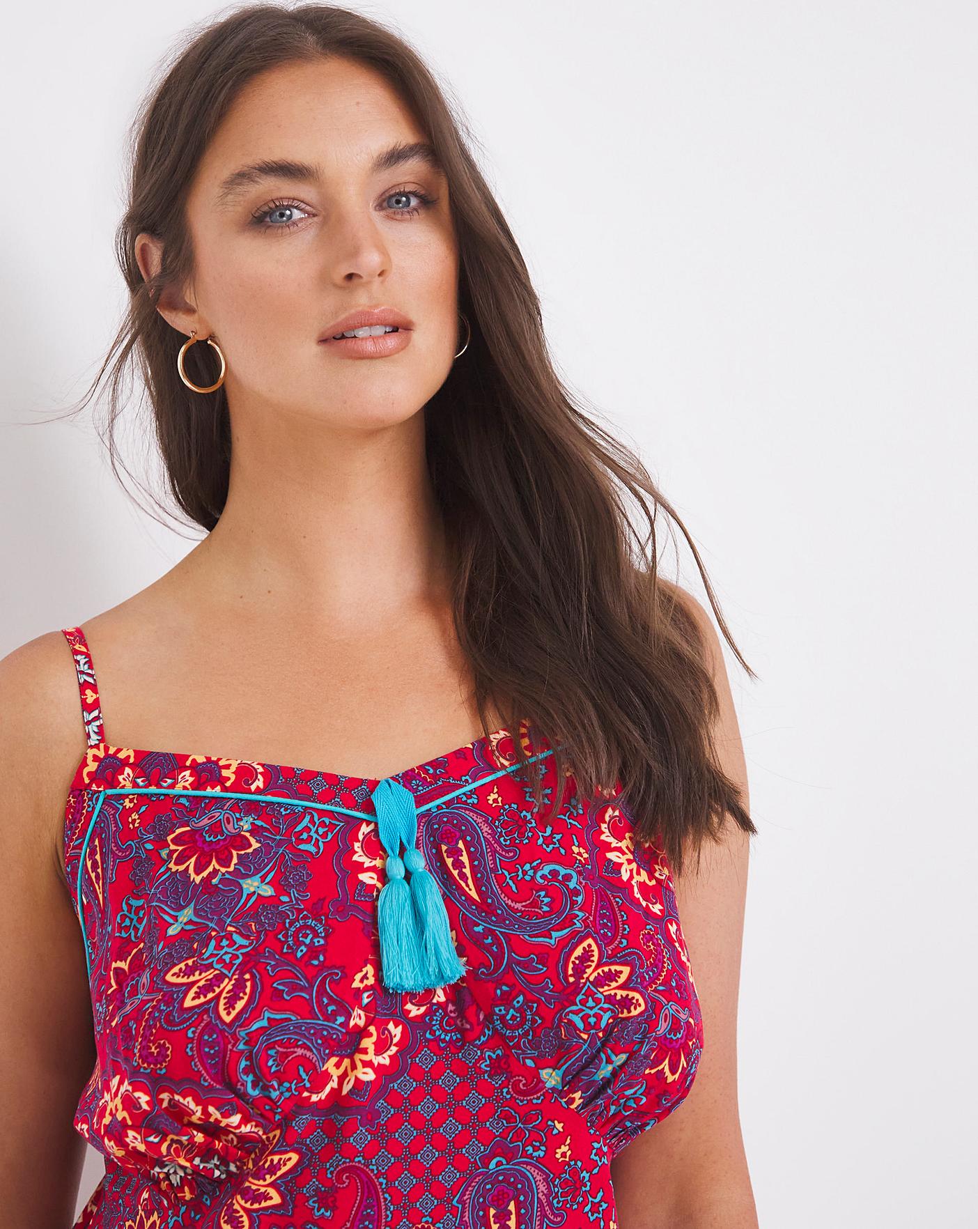  Joe Browns Boho Cami Set| Red Multicolour