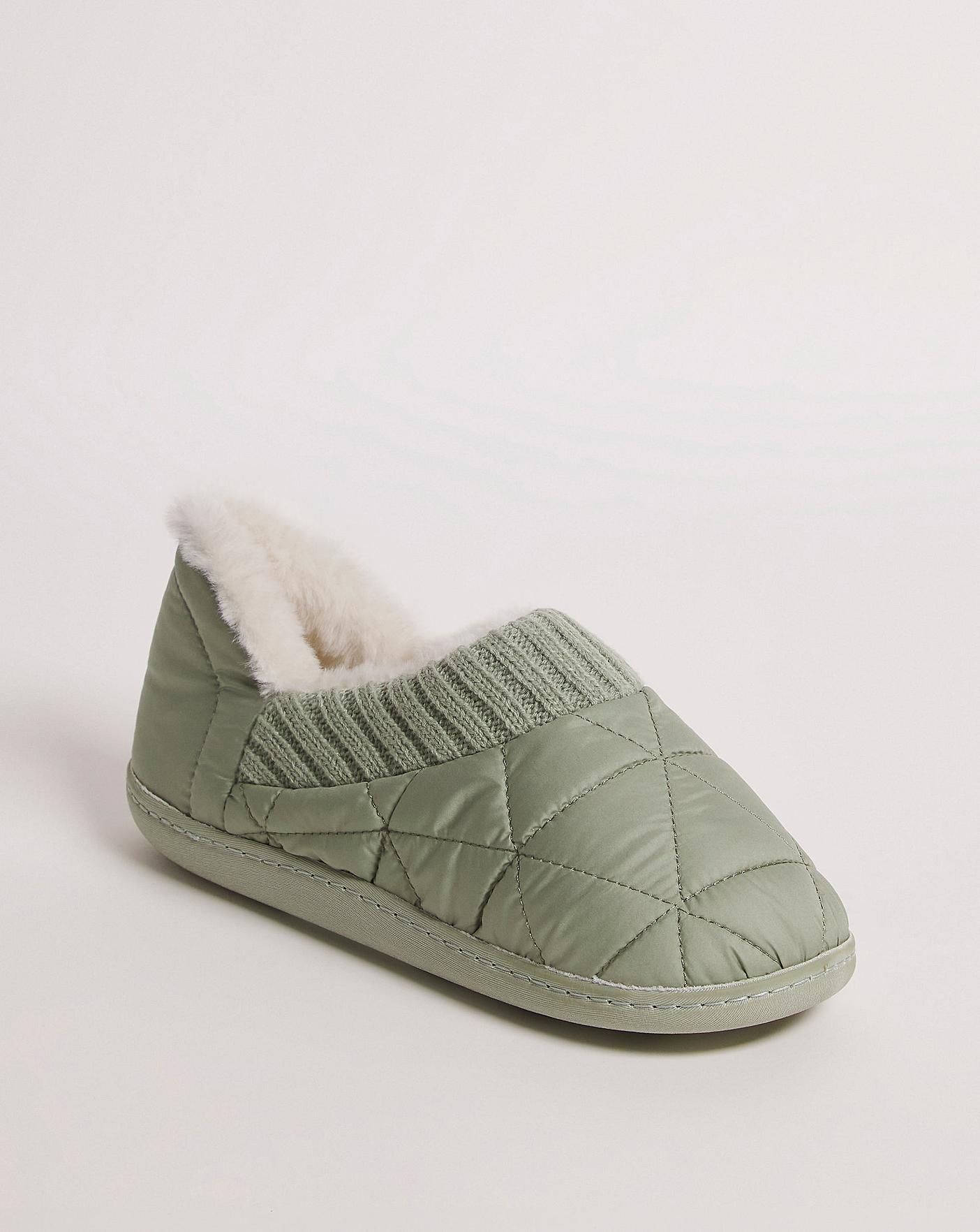  Nylon Low Boot Slipper EEE Fit| Green
