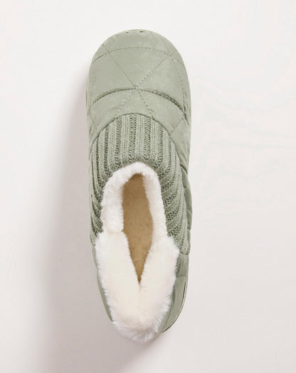  Nylon Low Boot Slipper EEE Fit| Green