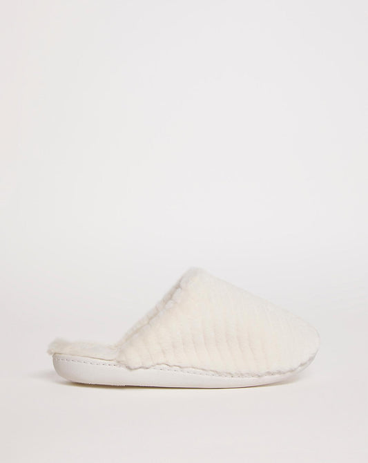  Warm Lined Chevron Mule Slipper E Fit| Width - E