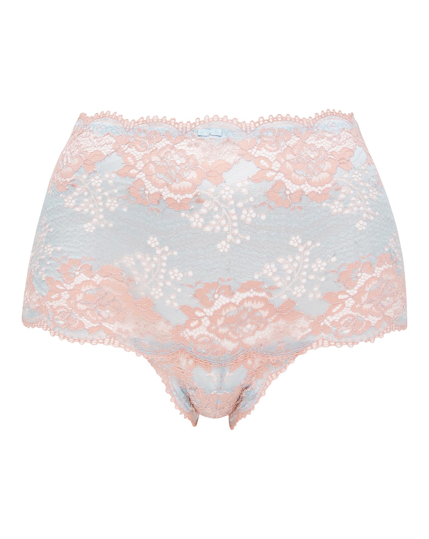  Contemporary Lace Full Brief| Blue/Peach