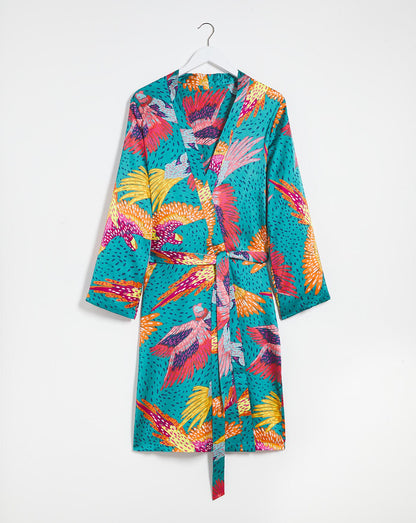  Pretty Secrets Wrap Gown| Teal Print