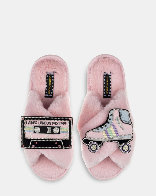  Laines London Premium Roller Disco Slippers| Pink