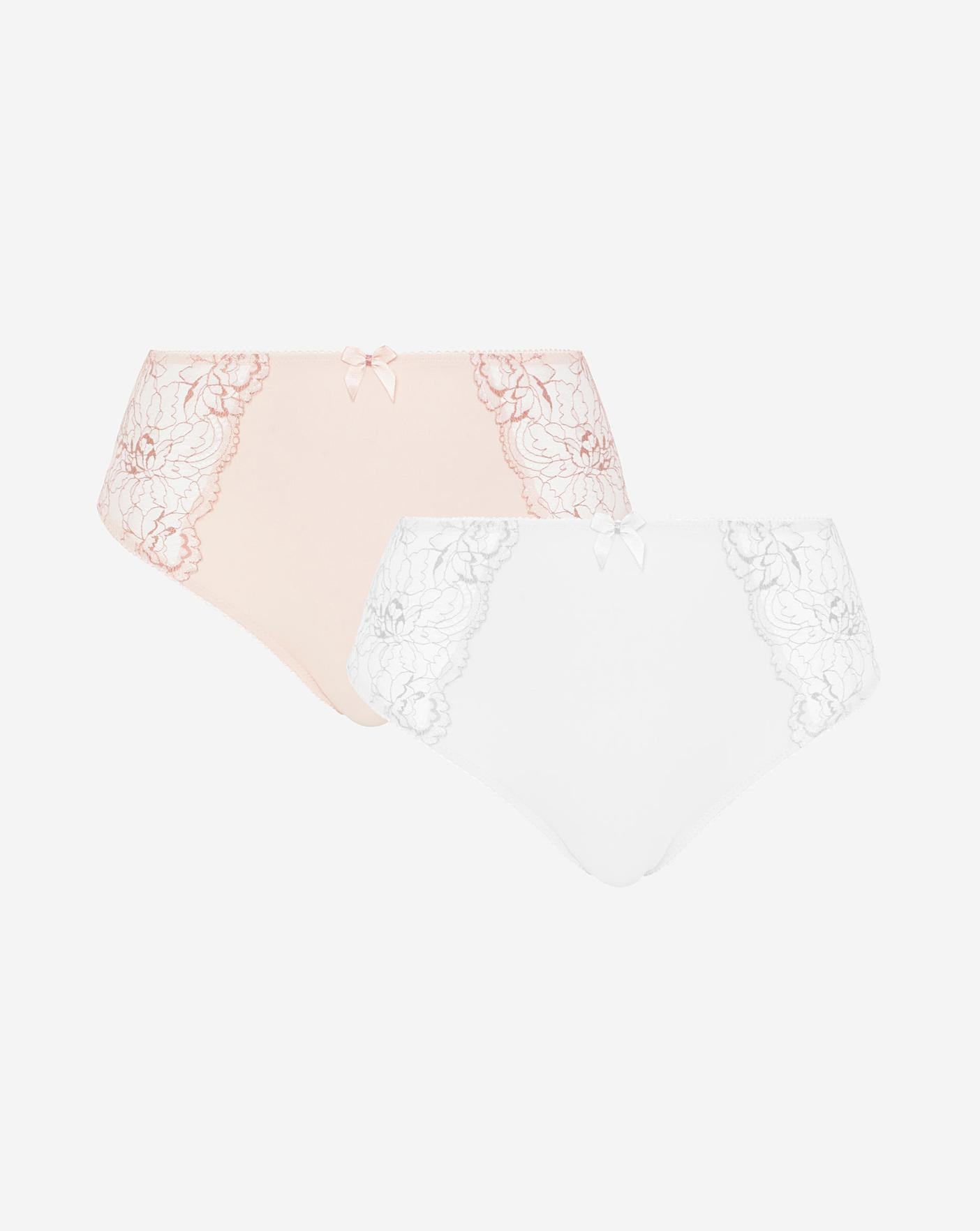  Pretty Secrets 2 Pack Ella Lace Briefs| Blush/White