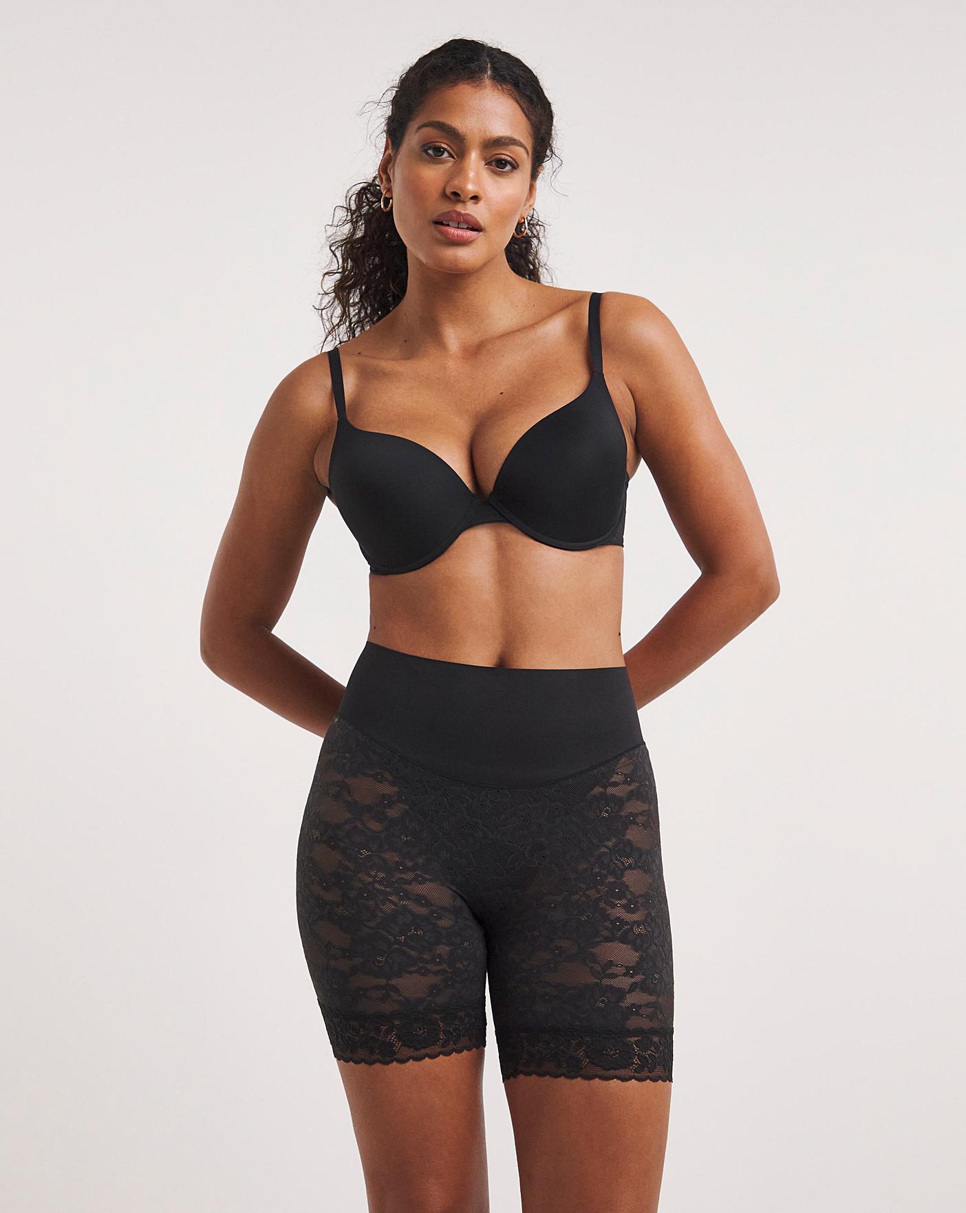  Maidenform Tame Your Tummy Firm Control Lace Shorts| Black