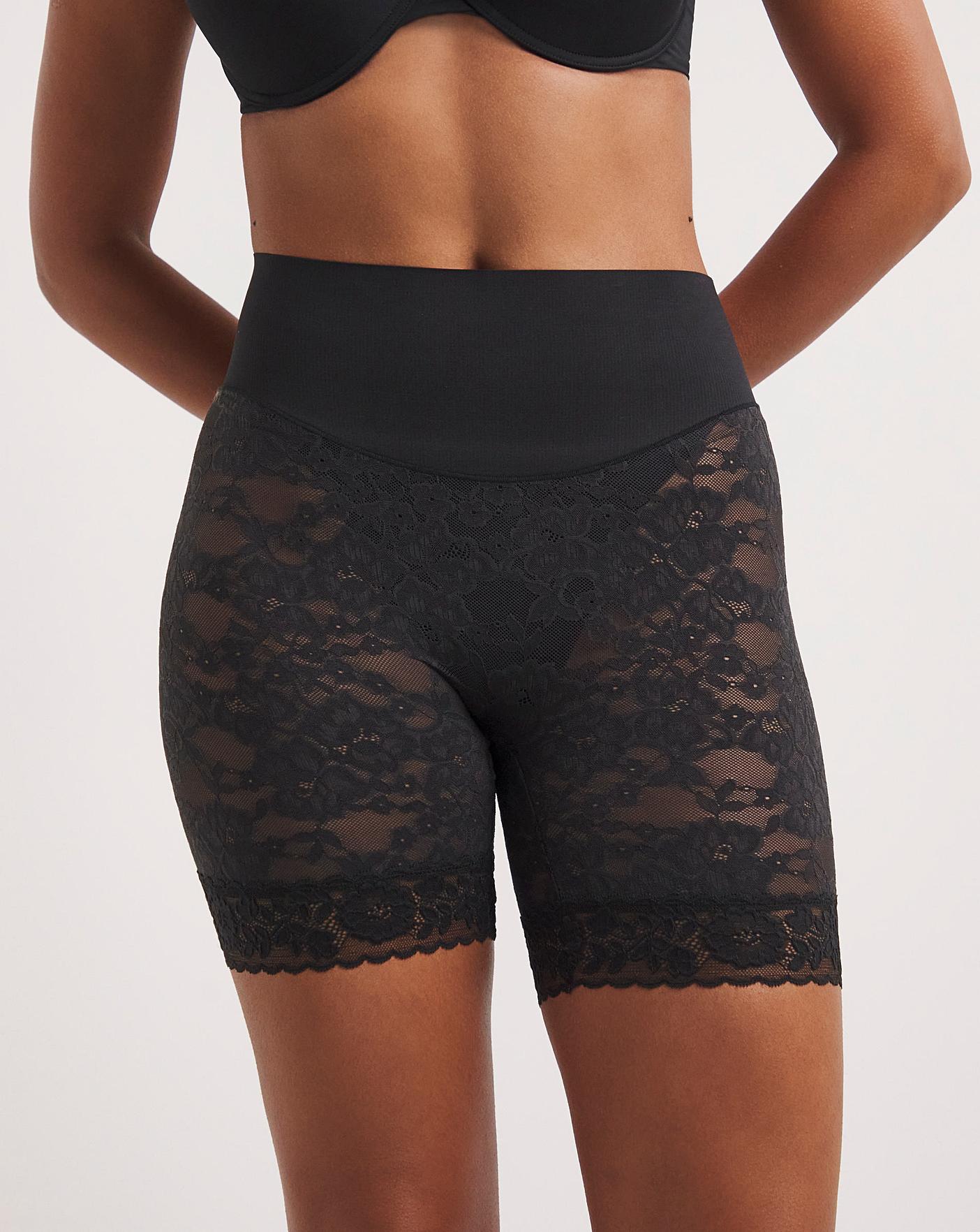  Maidenform Tame Your Tummy Firm Control Lace Shorts| Black