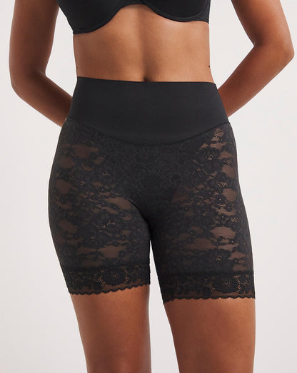  Maidenform Tame Your Tummy Firm Control Lace Shorts| Black