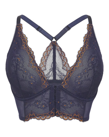  Gossard Superboost Lace Longline Bra| Blue/Gold