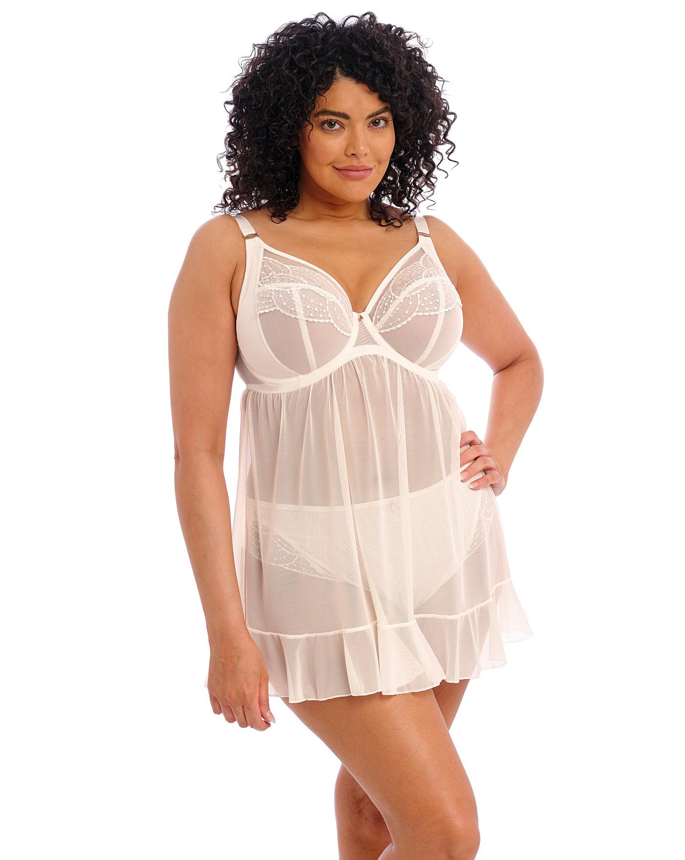  Elomi Priya Plunge Wired Babydoll| Vanilla