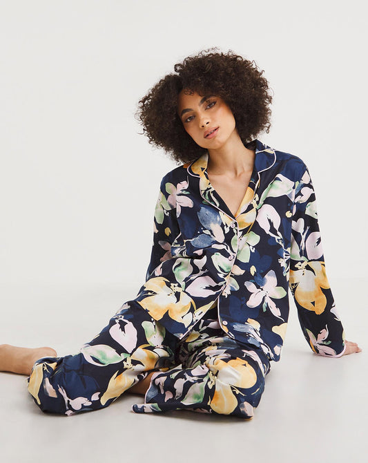  Cyberjammies Estelle Floral Print Pyjama Set| NAVY MIX