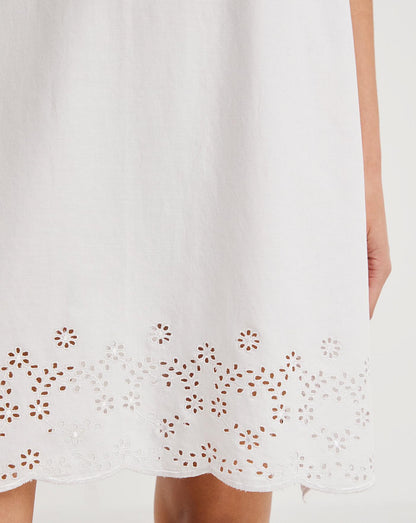  Cyberjammies Saskia Embroidered Strappy Chemise| White
