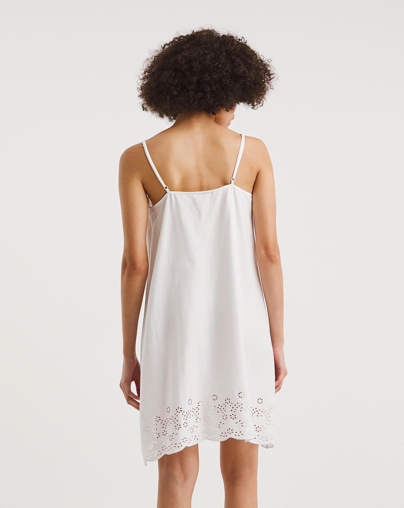  Cyberjammies Saskia Embroidered Strappy Chemise| White