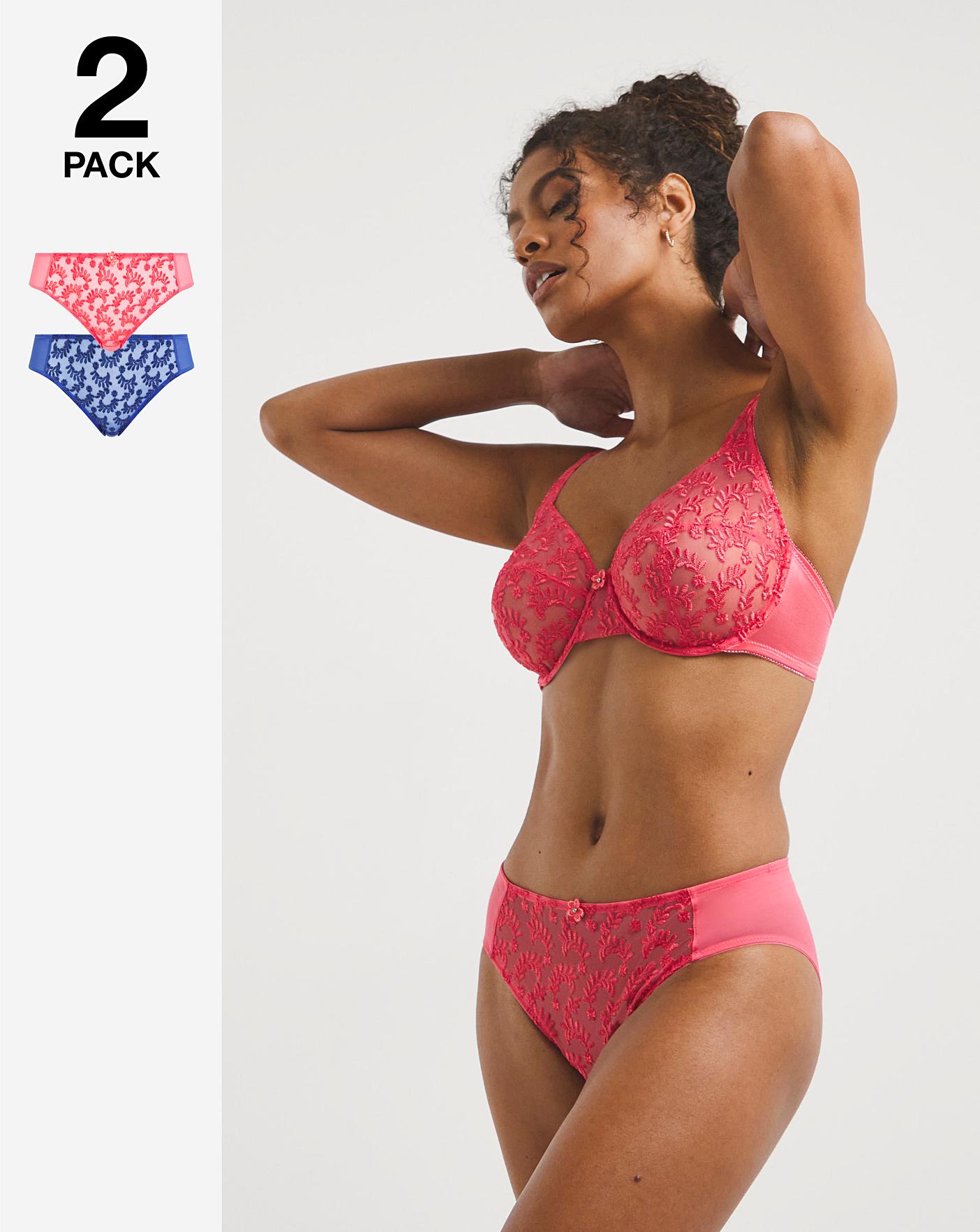  2 Pack Lesley Everyday Mid Briefs| Cobalt/Paradise