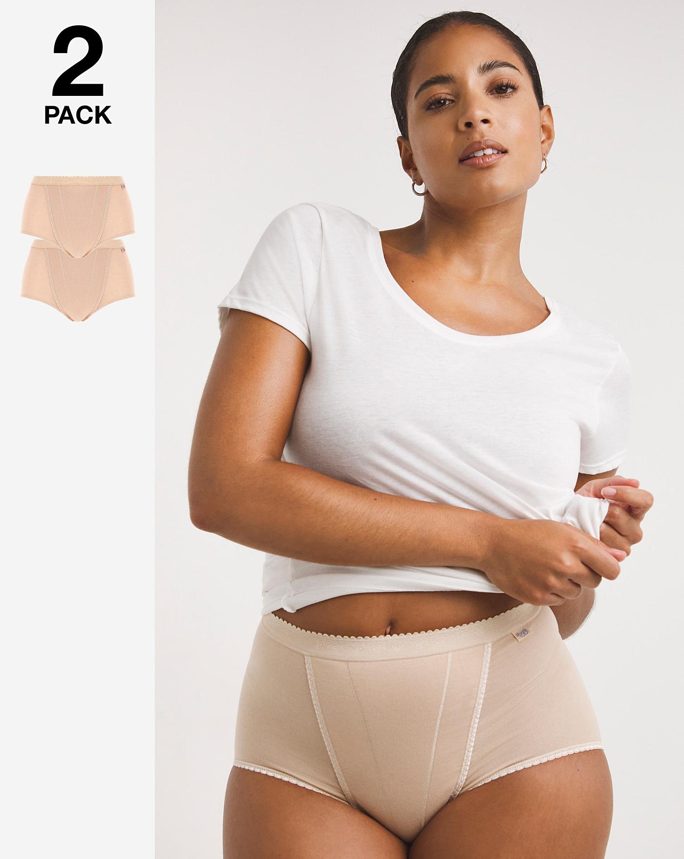 Sloggi 2 Pack Medium Control Maxi Briefs| Skin