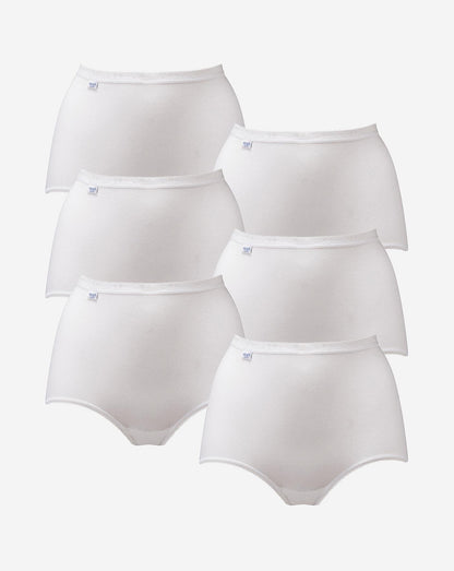  Sloggi 6 Pack Basic Maxi Briefs, Black, Skintone Or White