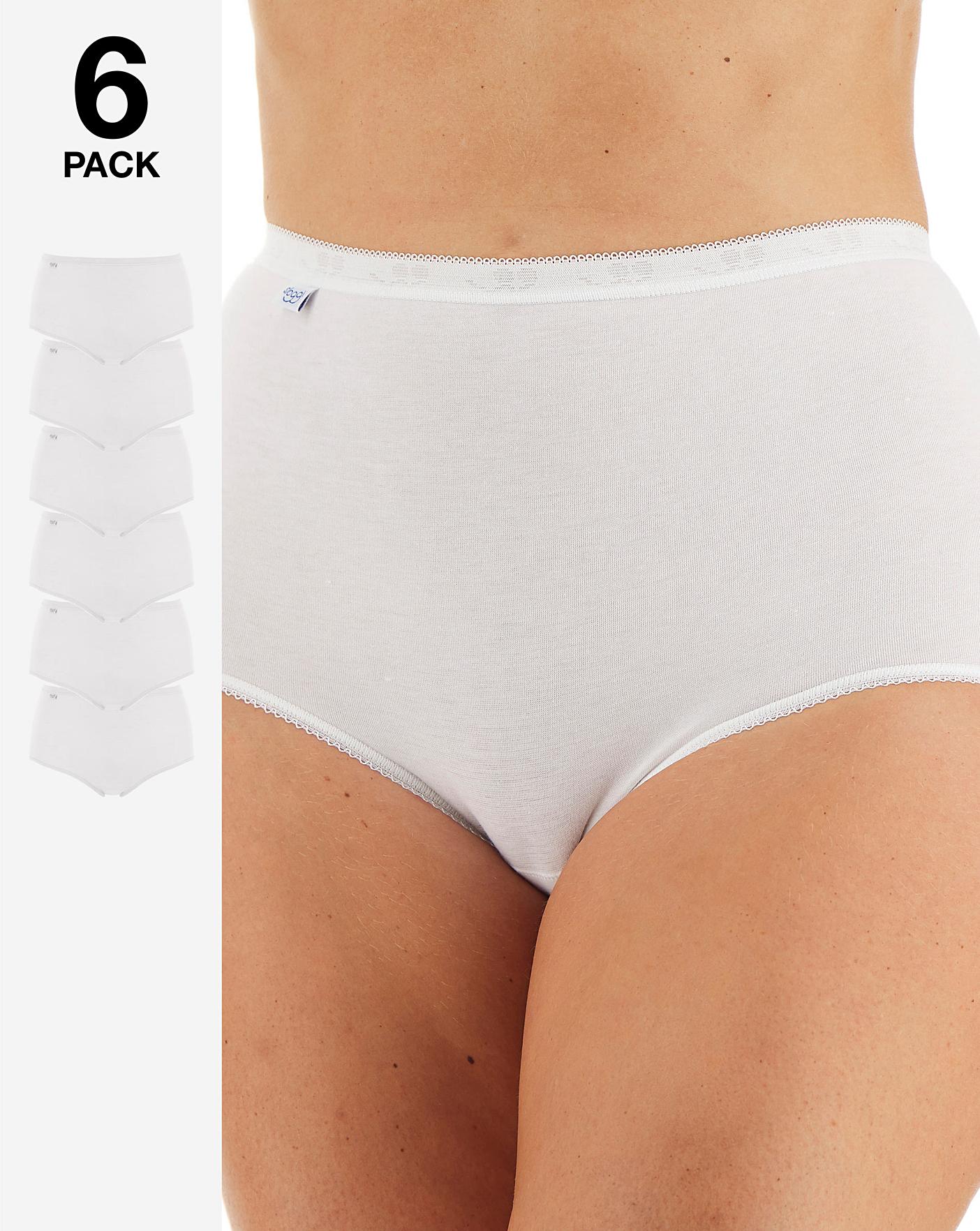  Sloggi 6 Pack Basic Maxi Briefs, Black, Skintone Or White