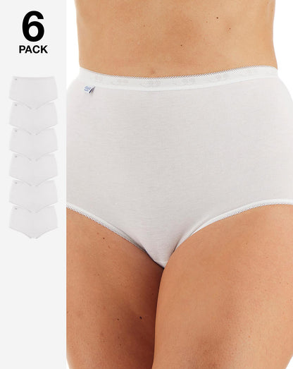  Sloggi 6 Pack Basic Maxi Briefs, Black, Skintone Or White