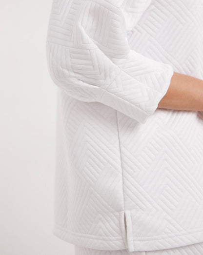  Pretty Secrets Quilted Lounge Short Set| White