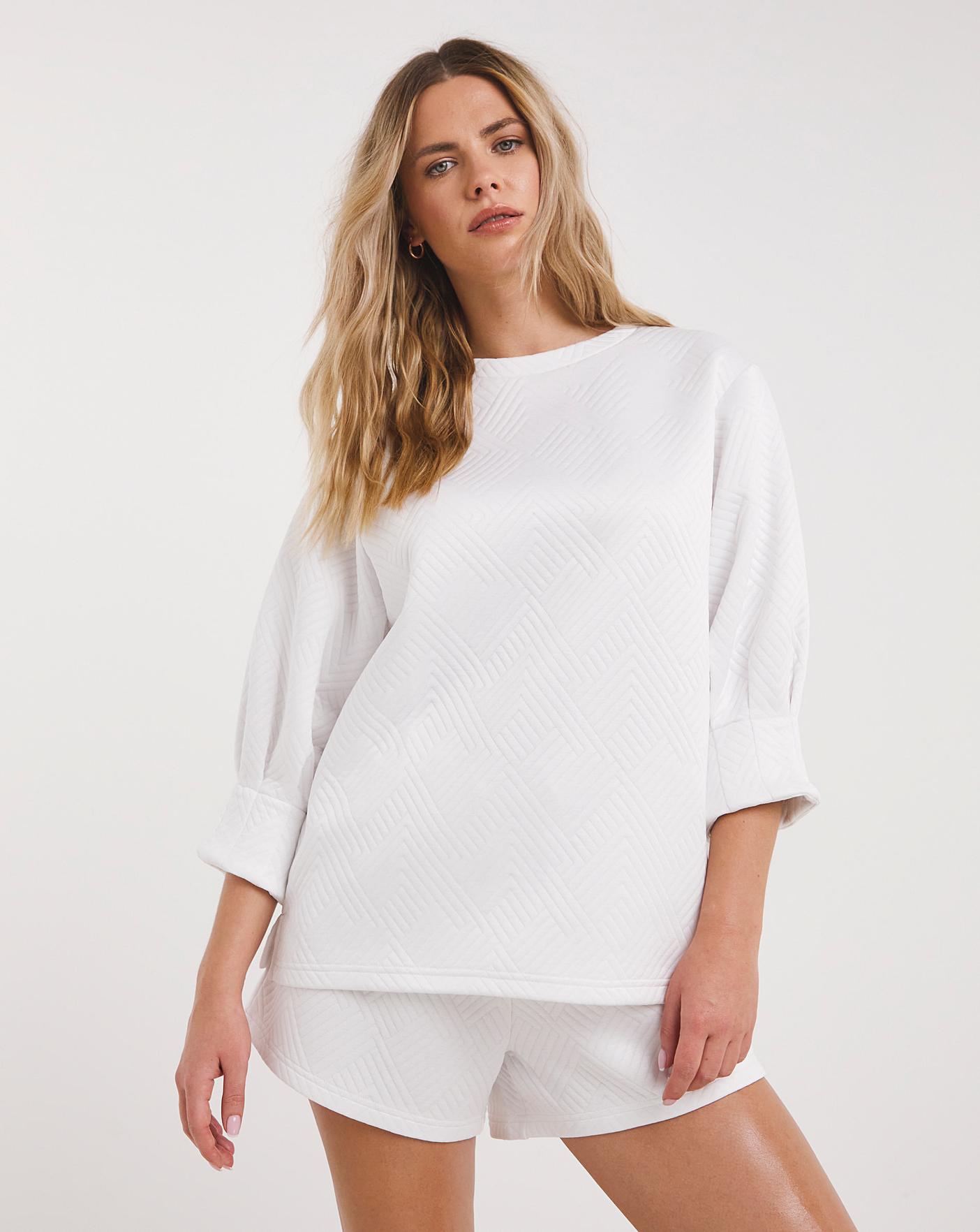  Pretty Secrets Quilted Lounge Short Set| White
