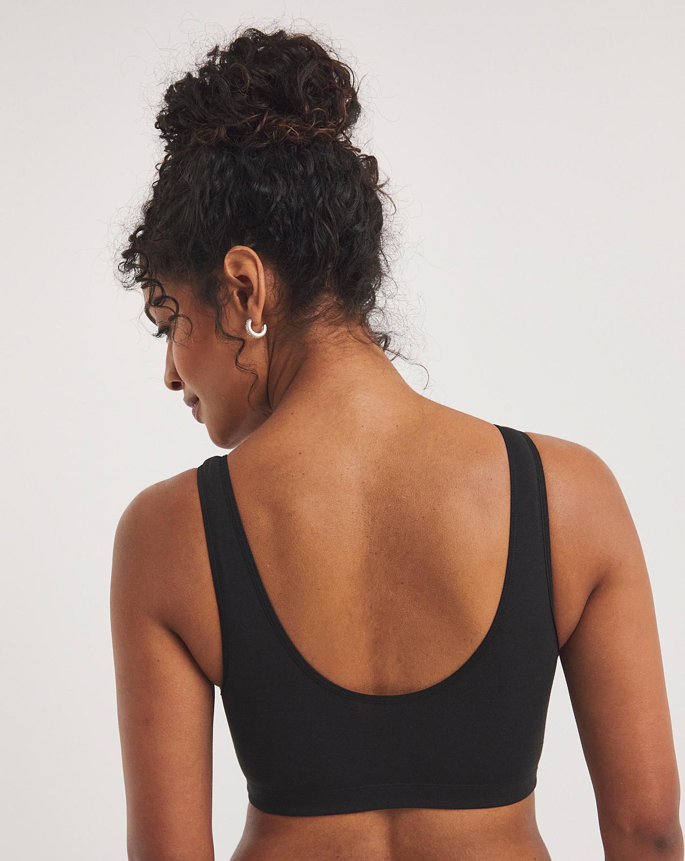  2 Pack Hook And Eye Cotton Rich Black/White Bras| White/Black