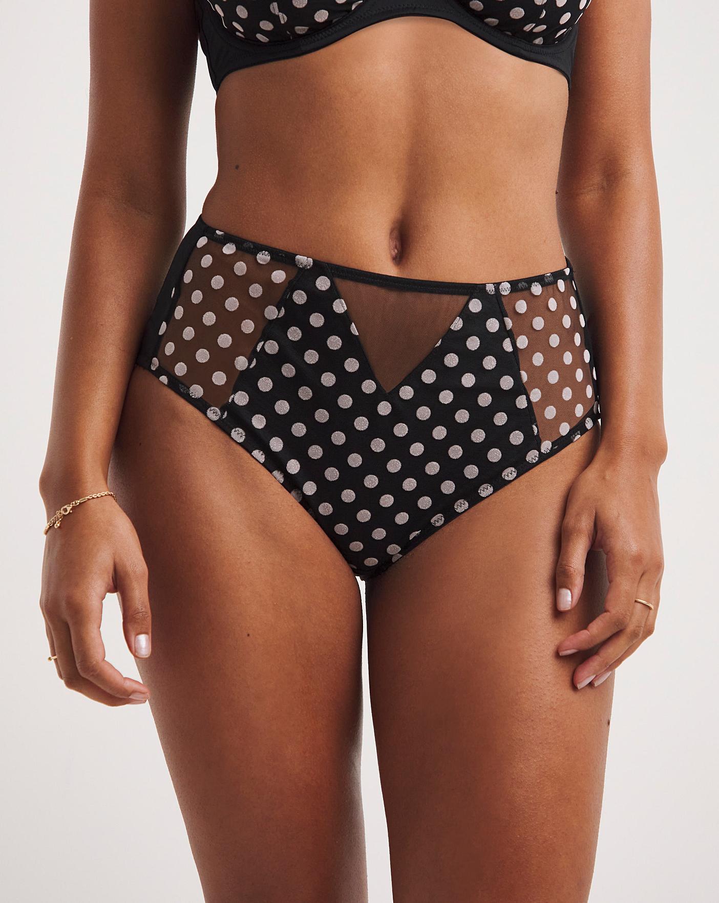  Pretty Secrets 2 Pack Everyday Hannah Spot Mesh Briefs| Black/Blush