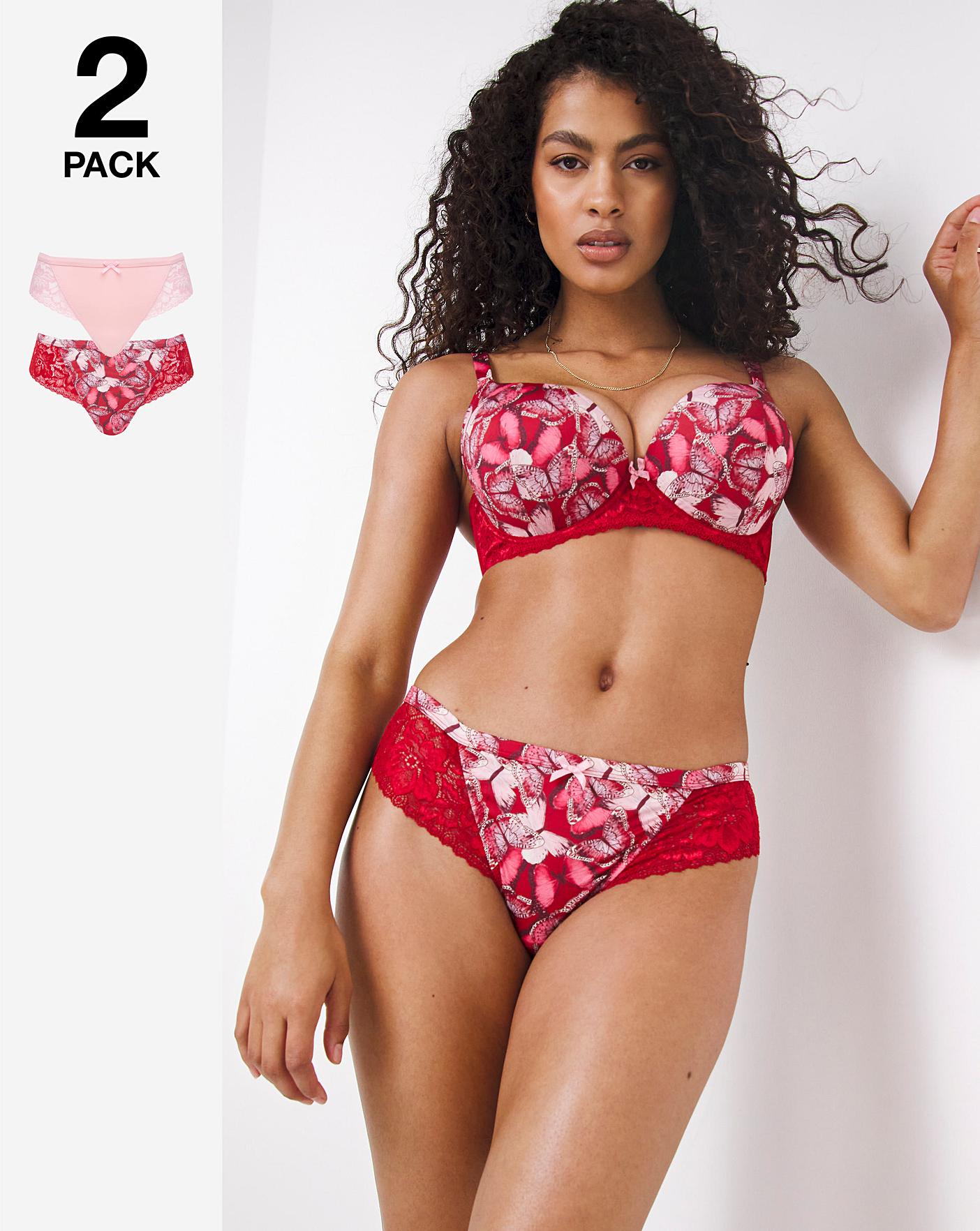  2 Pack Brazilian Briefs| Butterfly Print/Powder