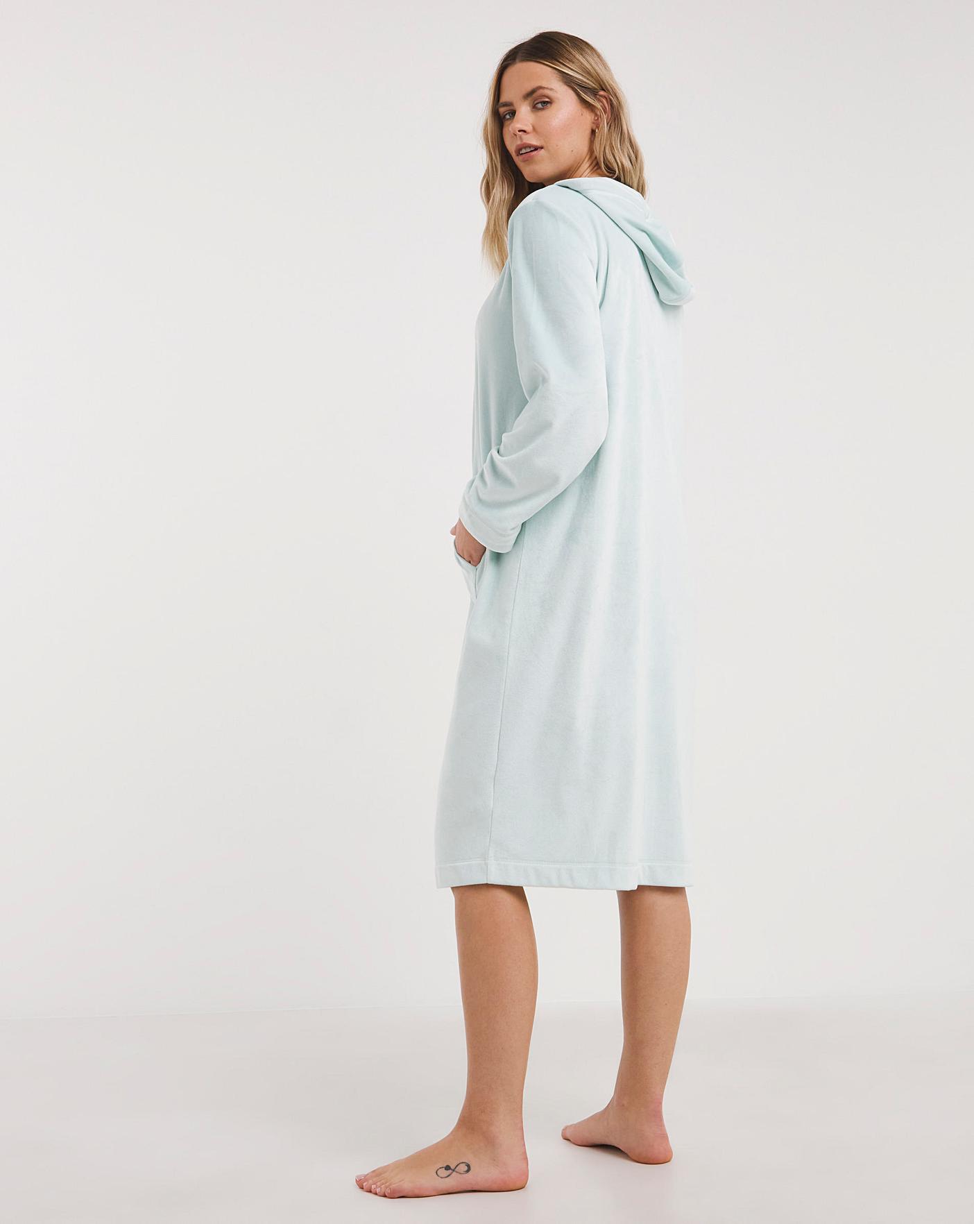  Pretty Secrets Hooded Zip Through Dressing Gown| Blue