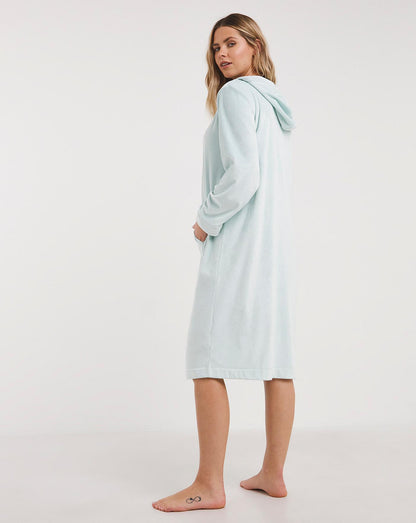  Pretty Secrets Hooded Zip Through Dressing Gown| Blue