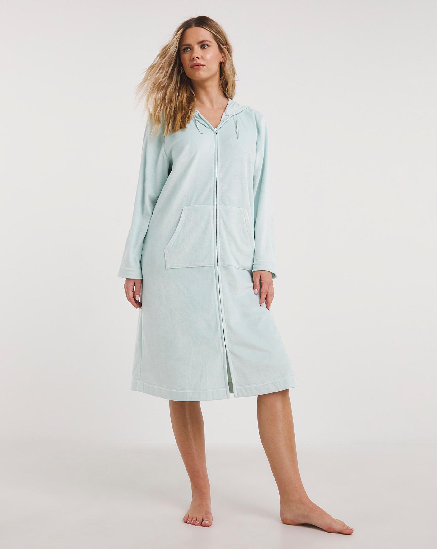  Pretty Secrets Hooded Zip Through Dressing Gown| Blue