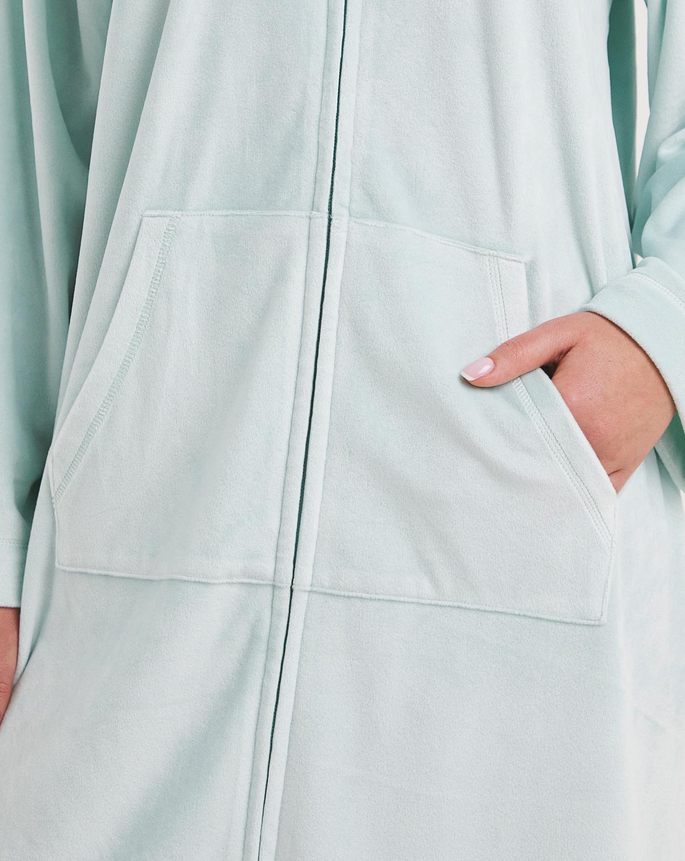  Pretty Secrets Hooded Zip Through Dressing Gown| Blue