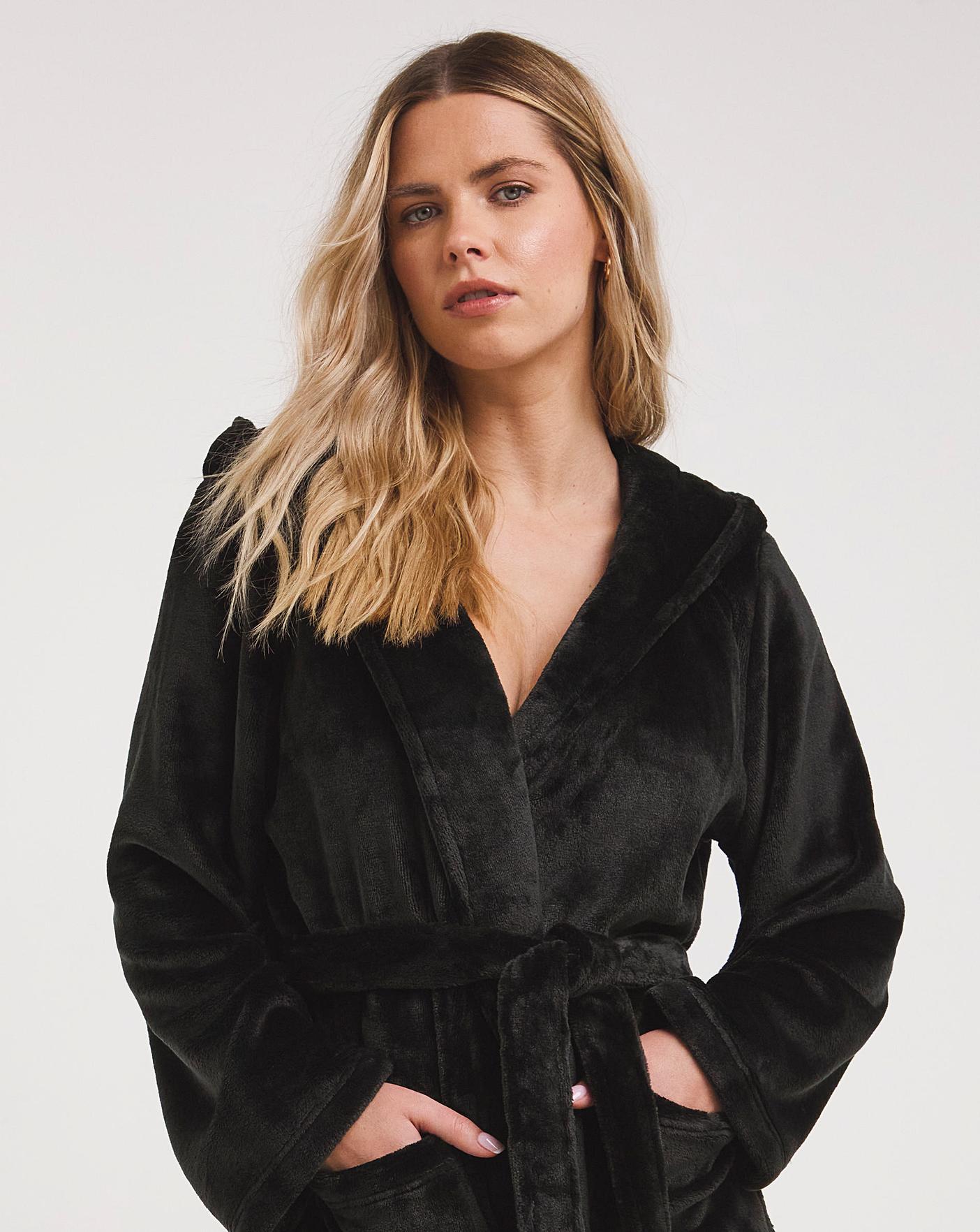  Pretty Secrets Supersoft Dressing Gown| Black