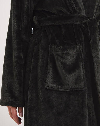  Pretty Secrets Supersoft Dressing Gown| Black