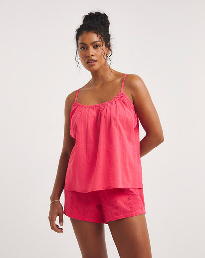  JD Williams Cotton Cheese Cloth Pyjama Shortie Set| Pink
