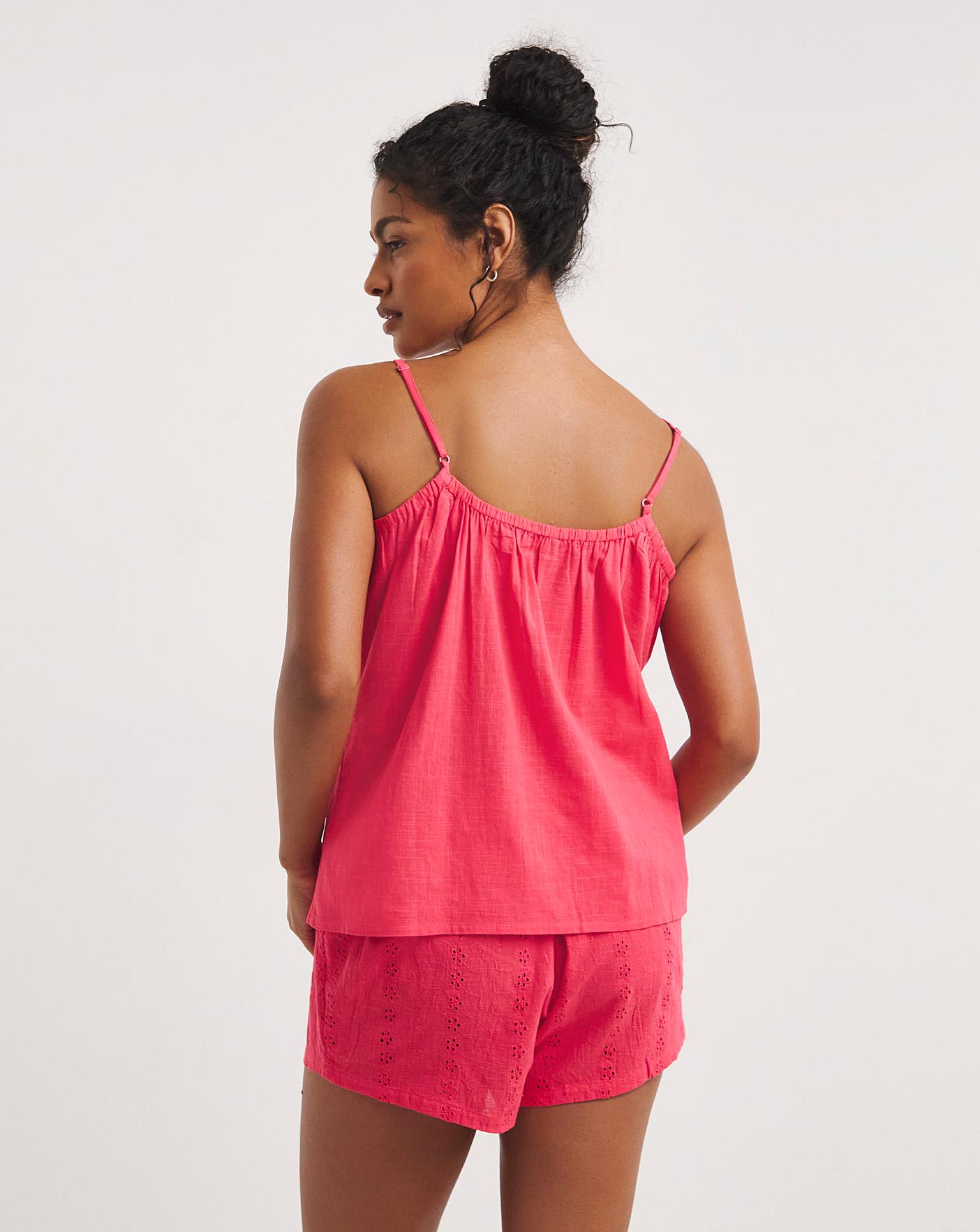  JD Williams Cotton Cheese Cloth Pyjama Shortie Set| Pink