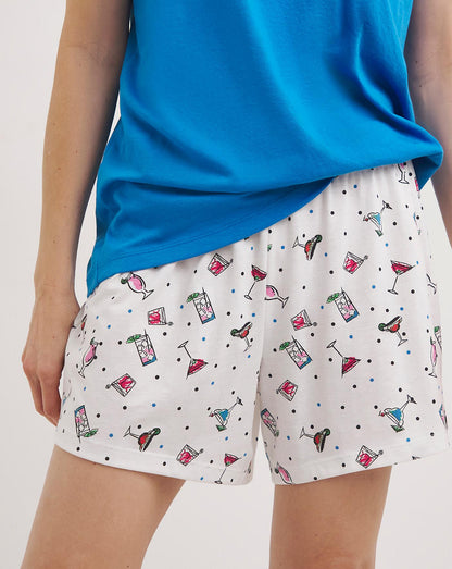  Pretty Secrets Value Pyjama Shortie Set| White Multi-coloured