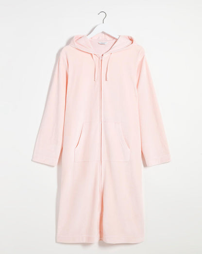  Pretty Secrets Hooded Zip Through Dressing Gown| Peach
