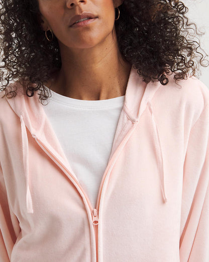  Pretty Secrets Hooded Zip Through Dressing Gown| Peach