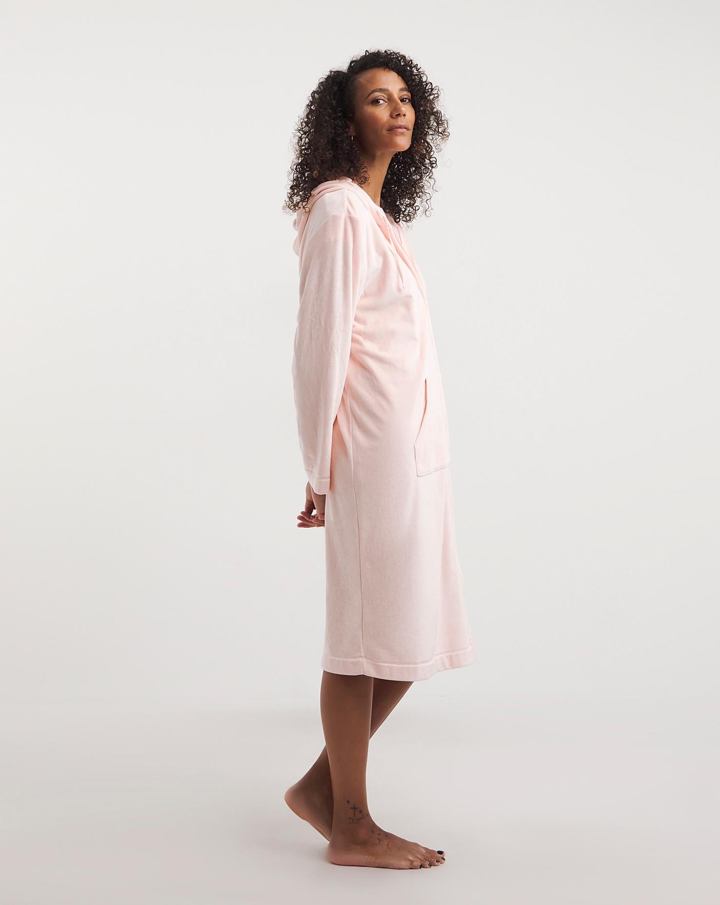  Pretty Secrets Hooded Zip Through Dressing Gown| Peach