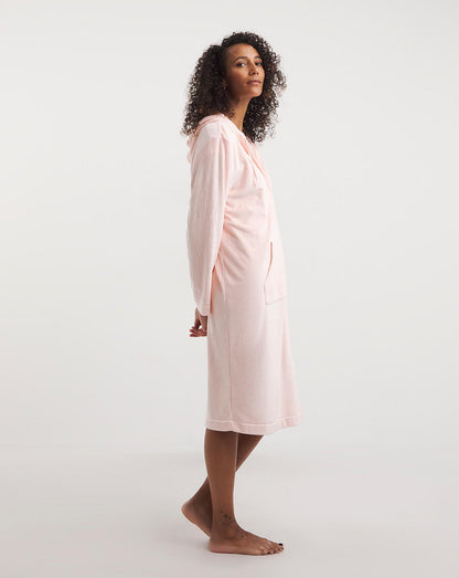  Pretty Secrets Hooded Zip Through Dressing Gown| Peach