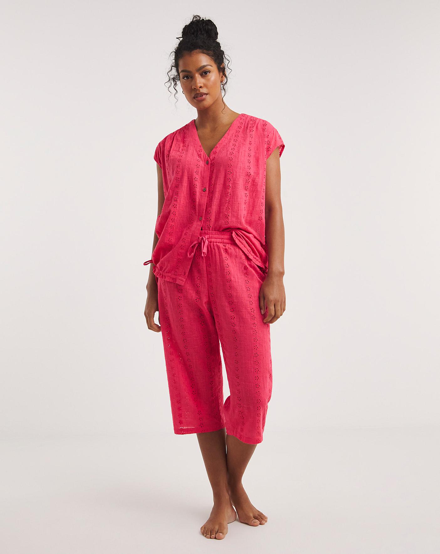  JD Williams Cotton Cheese Cloth Culotte Pyjama Set| Pink