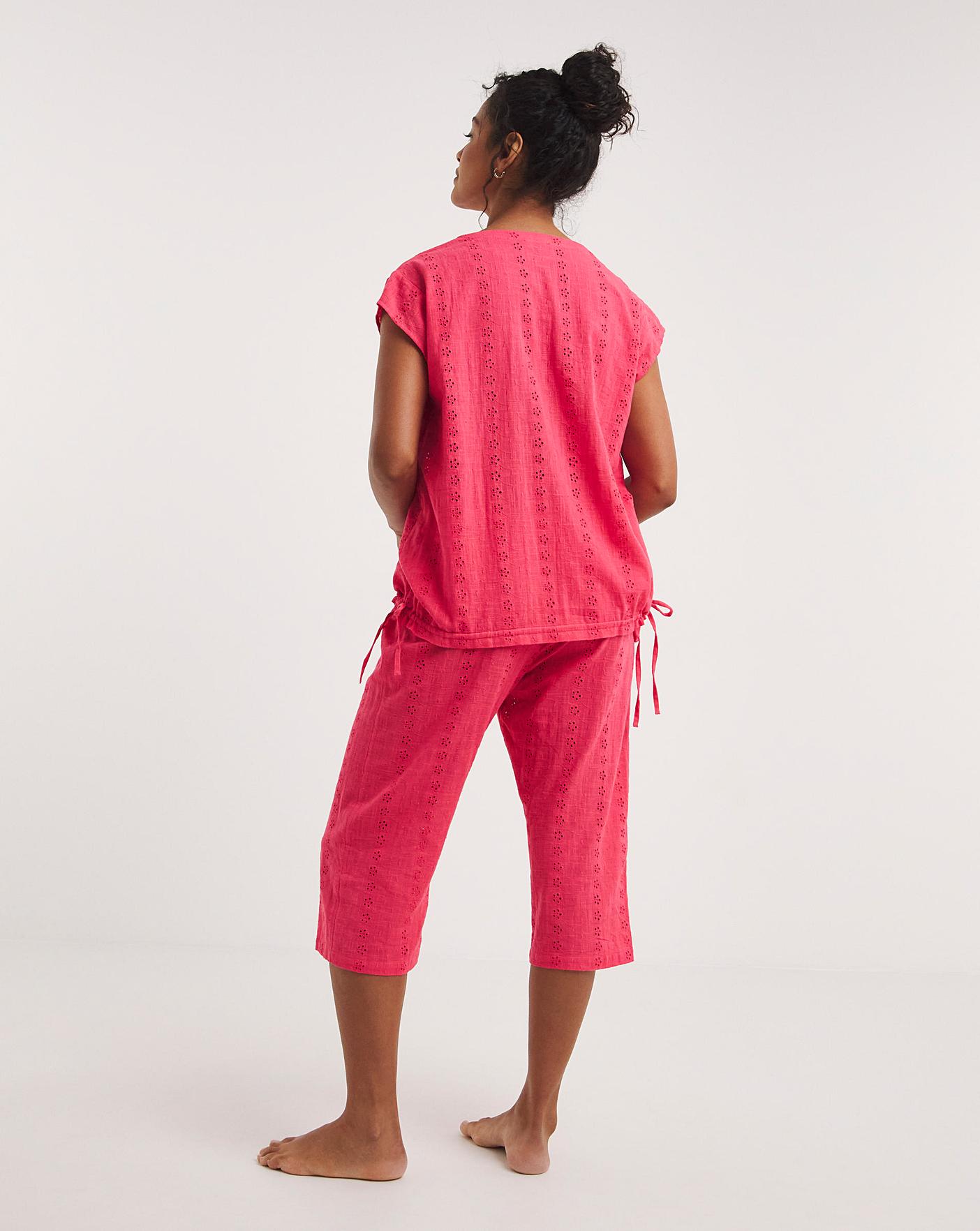  JD Williams Cotton Cheese Cloth Culotte Pyjama Set| Pink