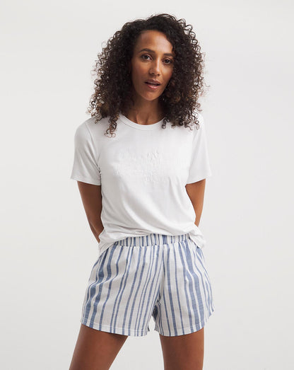  Hotel Collection Pyjama Shortie Set| White