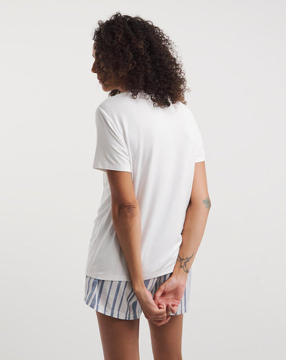  Hotel Collection Pyjama Shortie Set| White