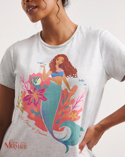 Disney Little Mermaid Pyjama Shortie Set| Grey