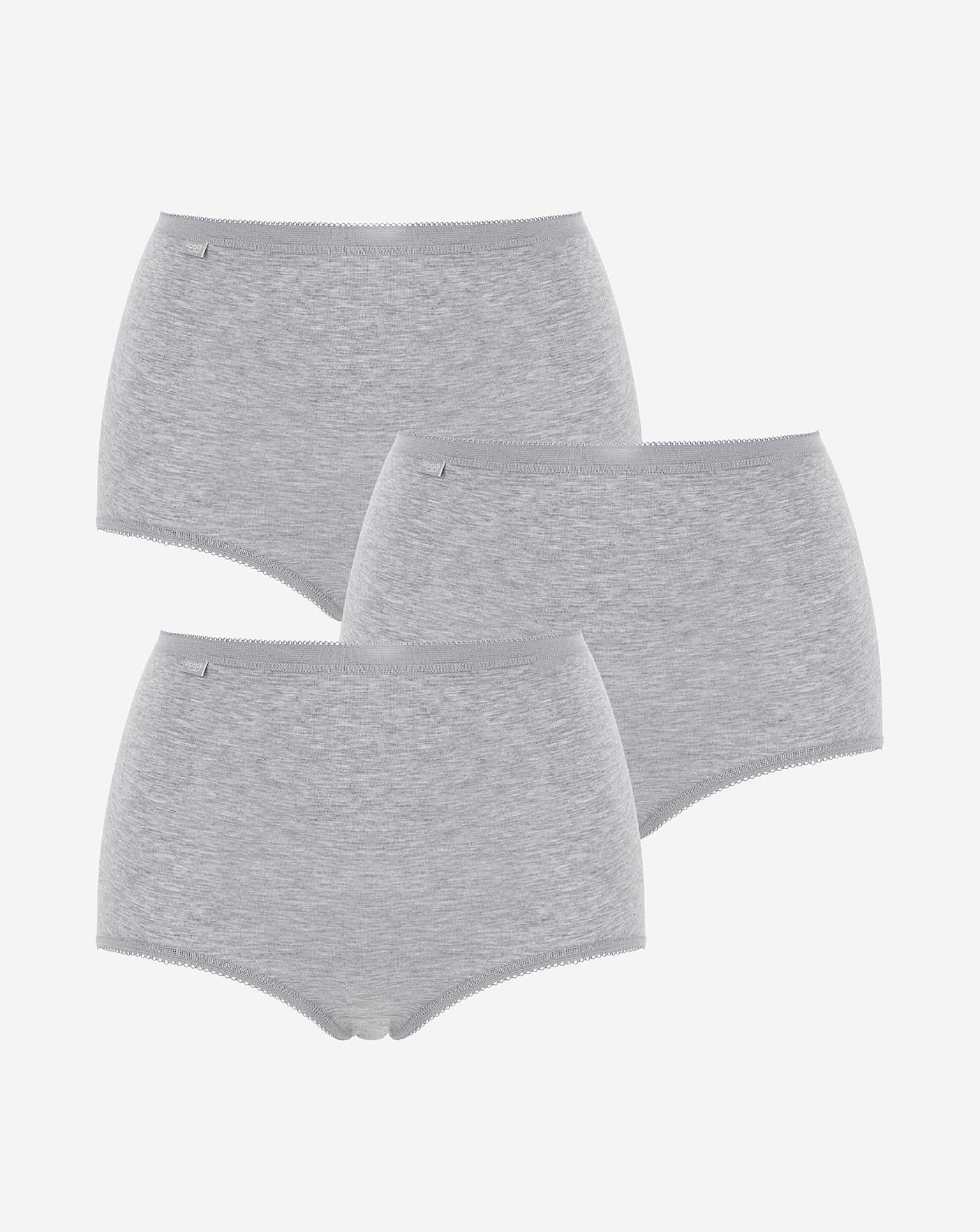  Sloggi 3 Pack Basic Maxi Briefs, Grey Mix| Grey Mixed
