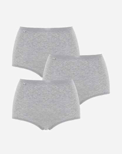  Sloggi 3 Pack Basic Maxi Briefs, Grey Mix| Grey Mixed