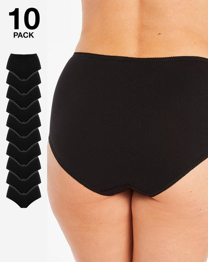  Pretty Secrets 10 Pack Full Briefs| Black