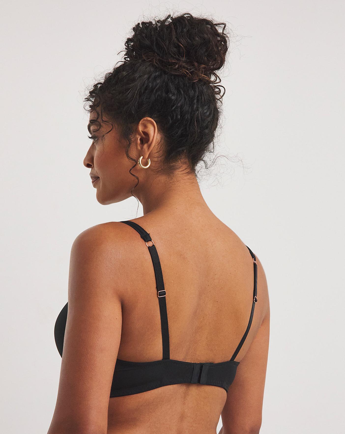  2 Pack Moulded Plunge Black/White Bras| Black/White