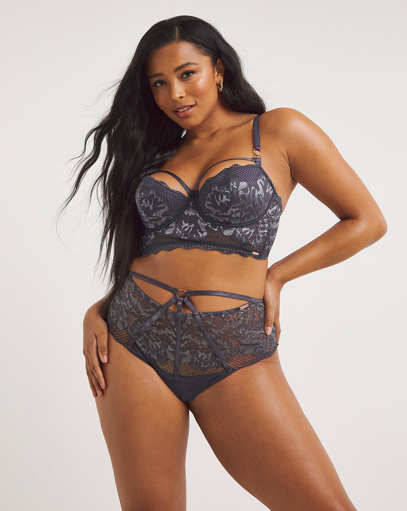  Figleaves Curve Amore Deep Brazilian Brief| Grey