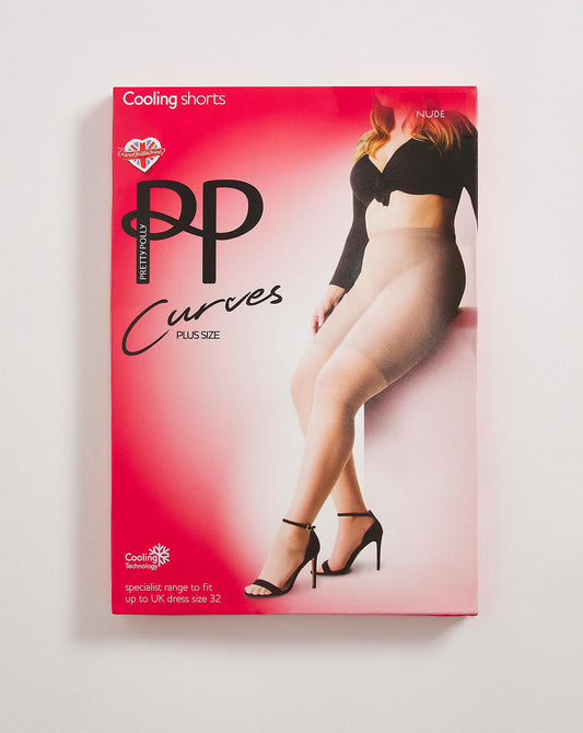  Pretty Polly Curves 15 Denier Sheer Cooling Shorts| Nude